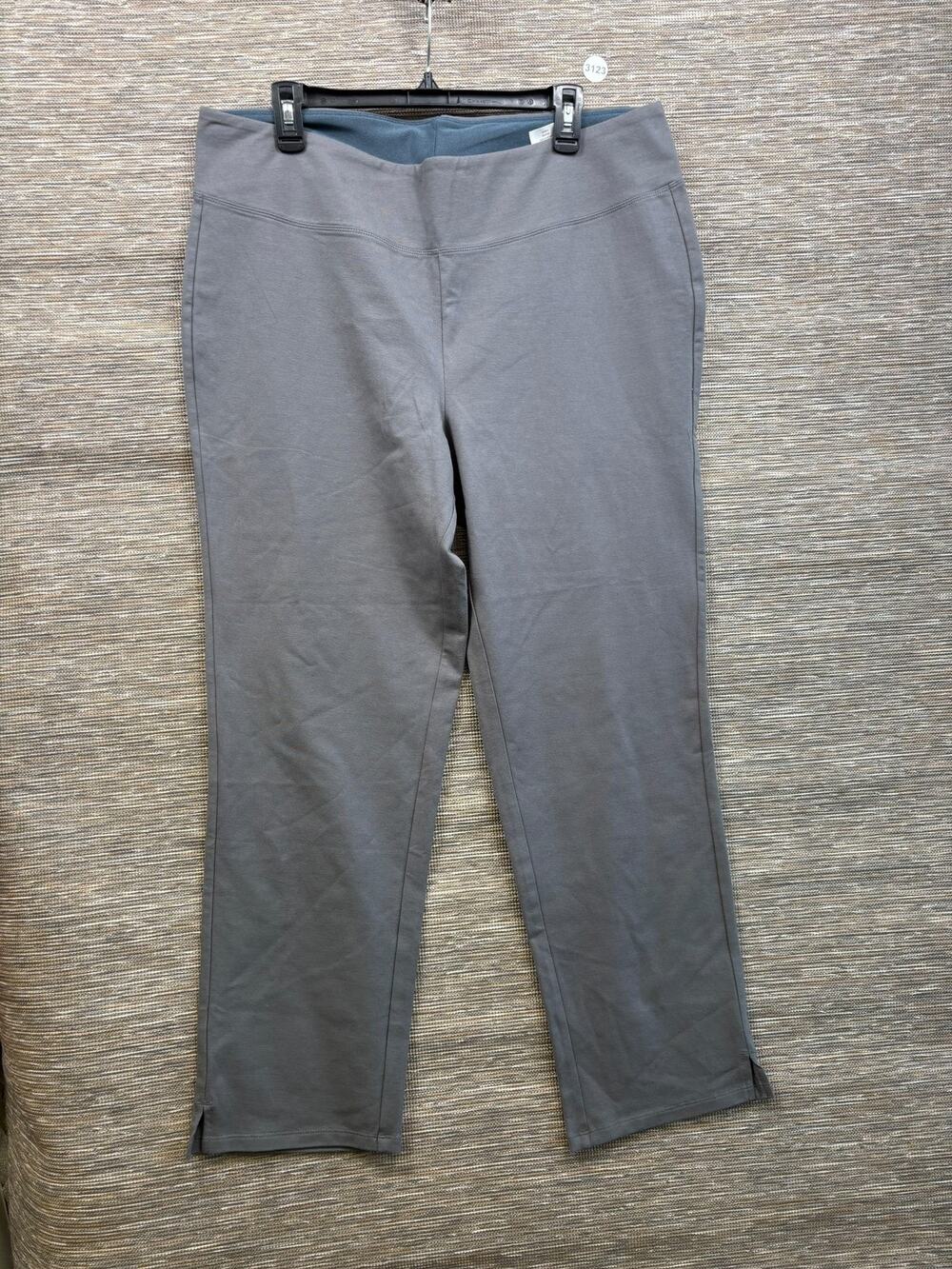Women With Control Dress Pants Womens 1X Gray Knit Pull On Slim Stretch Shaping